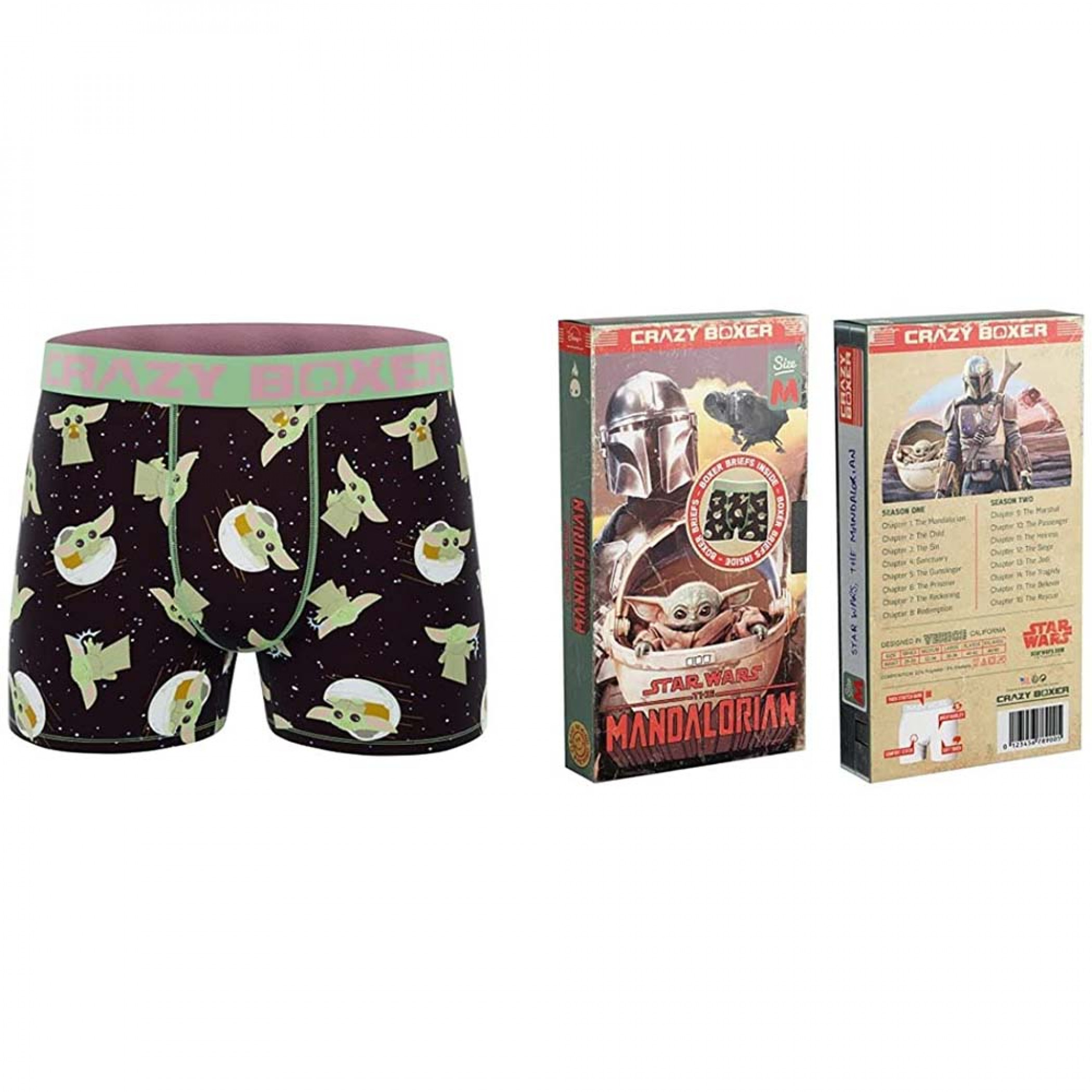 Star Wars The Mandalorian The Child Men's Boxer Briefs in VHS Tape Box